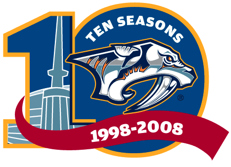 Nashville Predators 2008 Anniversary Logo iron on transfers for T-shirts